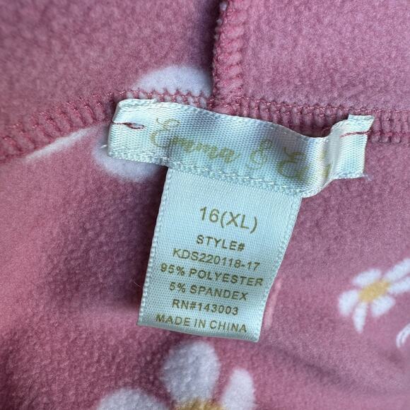 Emma & Elsa Girls XL 16 Daisy Floral Fleece Hoodie - Picture 4 of 4